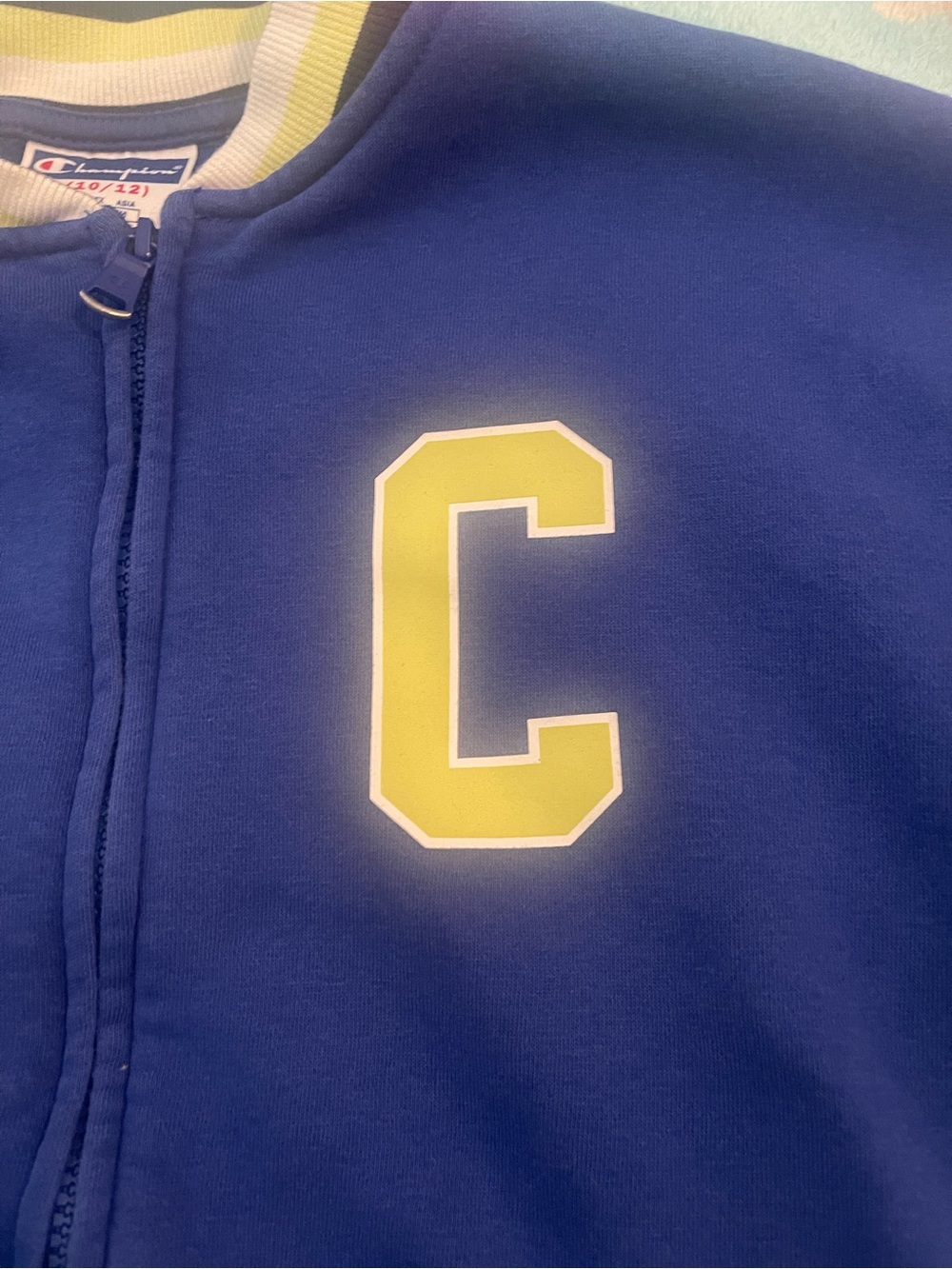 Champion Kids Blue Zip Hoodie with Yellow C Patch